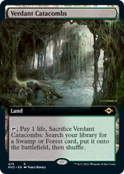 MTG Verdant Catacombs - Foil - Extended Art, Light Play, English Modern Horizons - Image 1