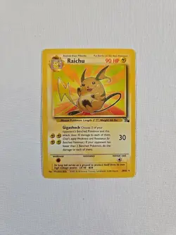Pokemon Raichu 29/62 unlimited edition Fossil LP/near mint condition card - Image 1
