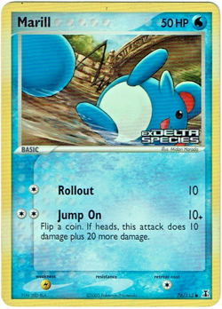 Marill 78/113 EX Delta Species Reverse Holo Foil Pokemon - Image 1