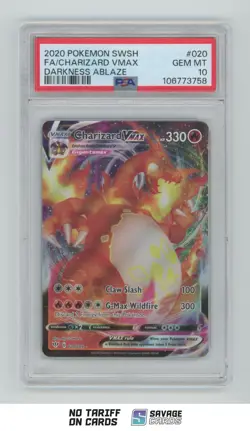 2020 Pokemon Sword & Shield - Darkness Ablaze Charizard VMAX PSA 10 #20/189 - Image 1