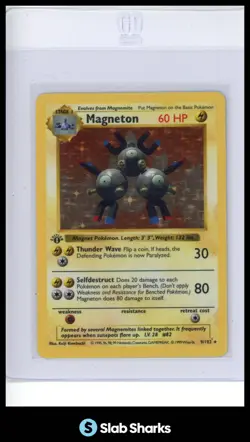 1999 POKEMON BASE SET 1ST EDITION #9/102 MAGNETON HOLO RARE - Image 1