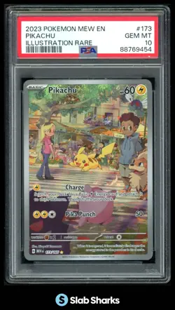 2023 POKEMON SV 151 - MEW EN #173/165 PIKACHU ILLUSTRATION RARE PSA 10 - Image 1
