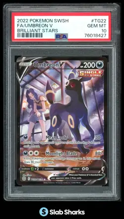 2022 POKEMON SWSH BRILLIANT STARS FULL ART UMBREON V TRAINER GALLERY PSA 10 - Image 1