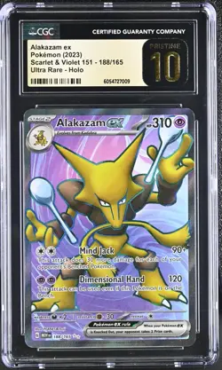 Pokemon Alakazam ex 188/165 Ultra Rare Scarlet Violet 151 - CGC 10 PRISTINE - Image 1