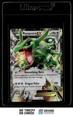 2015 Pokemon XY - Roaring Skies Rayquaza-EX #75/108 Basic/Rare Holo EX - Image 1