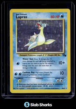 1999 POKEMON FOSSIL #10/62 LAPRAS HOLO - Image 1