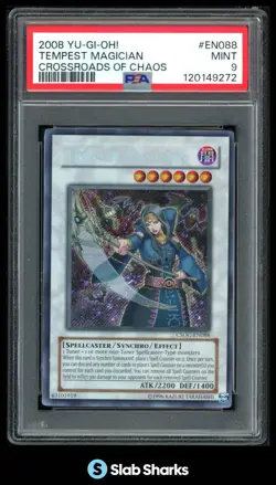 2008 YU-GI-OH! 5D'S CROSSROADS OF CHAOS ENGLISH TEMPEST MAGICIAN PSA 9 - Image 1