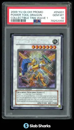 2009 YU-GI-OH! COLLECTIBLE TIN (ENGLISH) #CT06-EN001 POWER TOOL DRAGON PSA 10 - Image 1