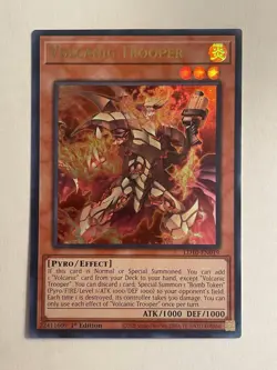 YUGIOH Ultra Rare Volcanic Trooper LD10-EN019 1st Edition - Image 1