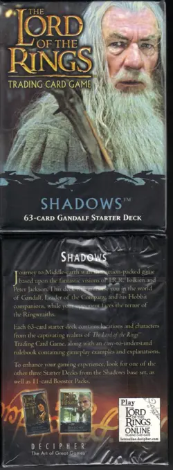 Lord of the Rings TCG Shadows Starter Deck Gandalf 63-card LOTR CCG Sealed Deck - Image 1