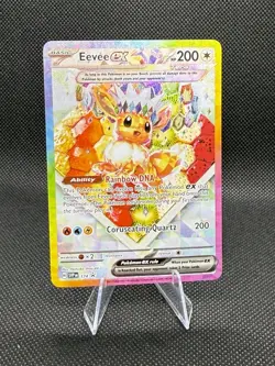 Pokemon TCG Prismatic Evolutions Eevee EX 174 Black Star Promo Card NM Condition - Image 1