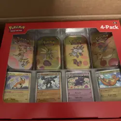 Sams Club Pokemon 4 Mini Tins + 4 Promo Cards Bundle - Pack 1 - Image 1