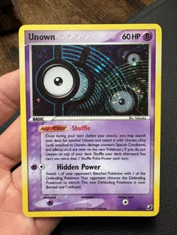 Pokemon TCG Unown I Holo Card I /28 Rare EX Unseen Forces LP - Image 2