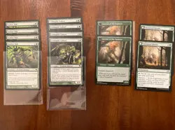 MTG Green Treefolk 12 Cards (4x3sets). Green Red Black, Transform and Creature - Image 1