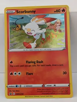 Scorbunny SWSH244 - Black Star Promo - Cosmos Holo Rare Pokemon Card TCG - LP - Image 1