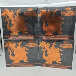 2020 POKEMON CARD GAME CHAMPION'S PATH ETB ELITE TRAINER BOX FACTORY SEALED (x4) - Image 1