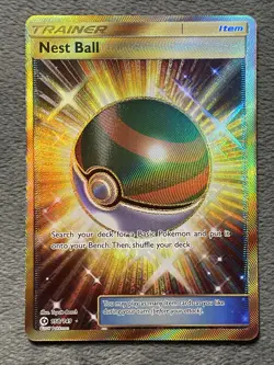 Nest Ball 158/149 Full Art Secret Rare Holo Textured Sun & Moon Pokemon Card - Image 1