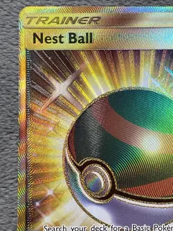 Nest Ball 158/149 Full Art Secret Rare Holo Textured Sun & Moon Pokemon Card - Image 2