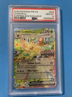 Pokemon Cards Leafeon ex 006/131 Prismatic Evolutions STAMPED - PSA 10 GEM MINT - Image 1