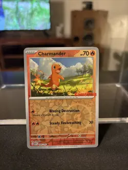 GameStop Charmander Reverse Holo Card 004/165 Exclusive - Image 1