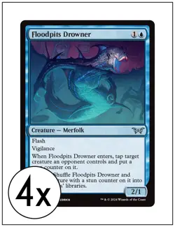 4x Floodpits Drowner, Duskmourn House of Horror, MTG NM - Image 1