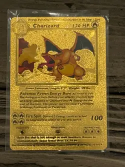 Charizard 120 HP, Pokemon Gold Foil Card 4/102, Card Collectible🔥🔥🔥 - Image 1