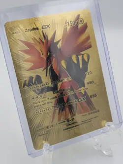 Zapdos GX Zap Cannon HP1500 gold Foil Fan Art Display Card M/NM - Image 1