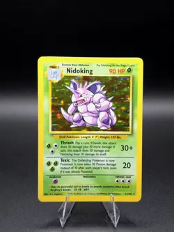 Pokemon TCG Nidoking Base Set Holo Unlimited Rare Card 11/102 NM Condition - Image 1