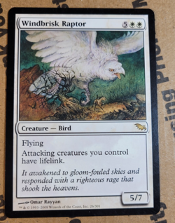 Magic The Gathering Shadowmoor Windbrisk Raptor LP Rare - Image 1