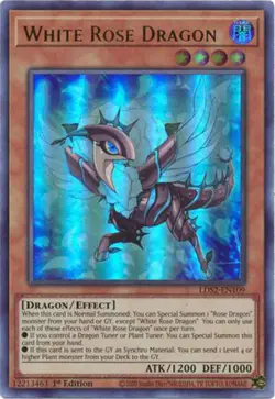 Yu-Gi-Oh Card - LDS2-EN109 - WHITE ROSE DRAGON (ultra rare holo) - NM/Mint - Image 1