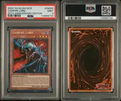2023 Yu-Gi-Oh! Vampire Lord #EN000 DCR 25th Anniv. Edition Secret PSA 9 Min - Image 1
