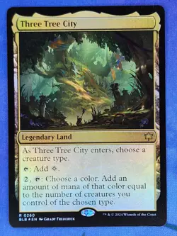 1x FOIL Three Tree City, NM, Bloomburrow (BLB), Magic: the Gathering, MtG - Image 1