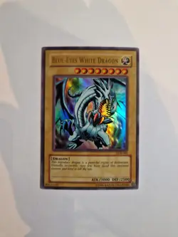 Blue-Eyes White Dragon LOB-001 Ultra Rare Original Print OG NA Yugioh Card - Image 1