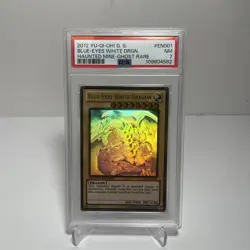 2012 Yu-Gi-Oh! Blue-Eyes White Dragon GLD5-EN001 Ghost Gold Rare PSA 7 NM - Image 1