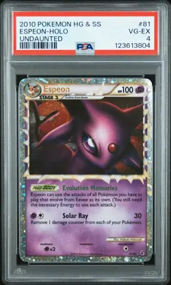 2010 POKEMON HEARTGOLD & SOULSILVER UNDAUNTED #81 ESPEON-HOLO PSA 4 - Image 1