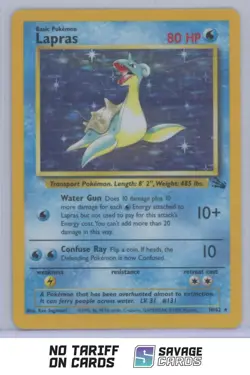1999 Pokemon Fossil Holo Lapras #10/62 - Image 1