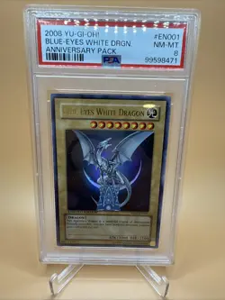 Yu-Gi-Oh Anniversary Pack Blue-Eyes White Dragon YAP1-EN001 PSA 8 - Image 1