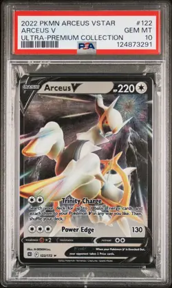 2022 POKEMON ARCEUS VSTAR ULTRA-PREMIUM COLLECTION #122 ARCEUS V PSA 10 - Image 1
