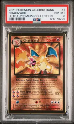 2021 POKEMON CELEBRATIONS ULTRA-PREMIUM COLLECTION #4 CHARIZARD PSA 8 - Image 1