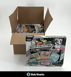 POKEMON TCG S&V BLACK BOLT WHITE FLARE POSTER COLLECTION UNSEALED CASE - Image 1