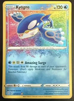 Kyogre 021/072 Shining Fates NM Holo Foil Amazing Rare Pokemon Card - Image 1