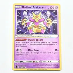 Pokemon Radiant Alakazam 059/195 Silver Tempest Ultra Rare Holo 2022 Card NM - Image 1