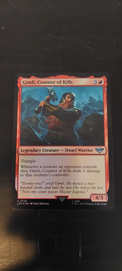 Gimli, Counter of Kills (0129) Foil Lord of the Rings Magic the Gathering card - Image 2