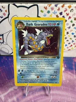 Dark Gyarados Prerelease 08/82 SWIRL WOTC Promo Holo Rare Pokemon Card 1999 - Image 1