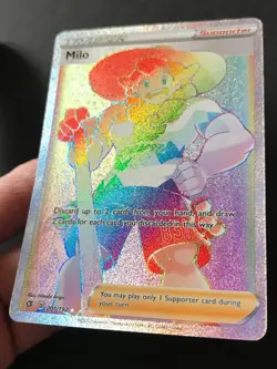 Milo 201/192 Rebel Clash SWSH RAINBOW HYPER RARE SECRET Pokemon Card Near Mint - Image 3