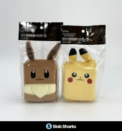 POKEMON CARD GAME PLUSH DECK BOX CASE EEVEE PIKACHU CENTER JAPAN LOT - Image 1
