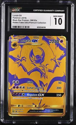 CGC 10 Lunala GX 2019 Black Star Promo SM103a Pokemon Card - Image 1