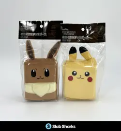 POKEMON CARD GAME PLUSH DECK BOX CASE EEVEE PIKACHU CENTER JAPAN LOT - Image 1