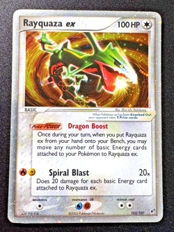 Rayquaza ex 102/107 EX Deoxys Pokemon Card Holo Foil Rare LP - Image 1