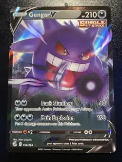 Pokemon TCG Fusion Strike Gengar v Holo Ultra Rare Card 156/264 - Image 1